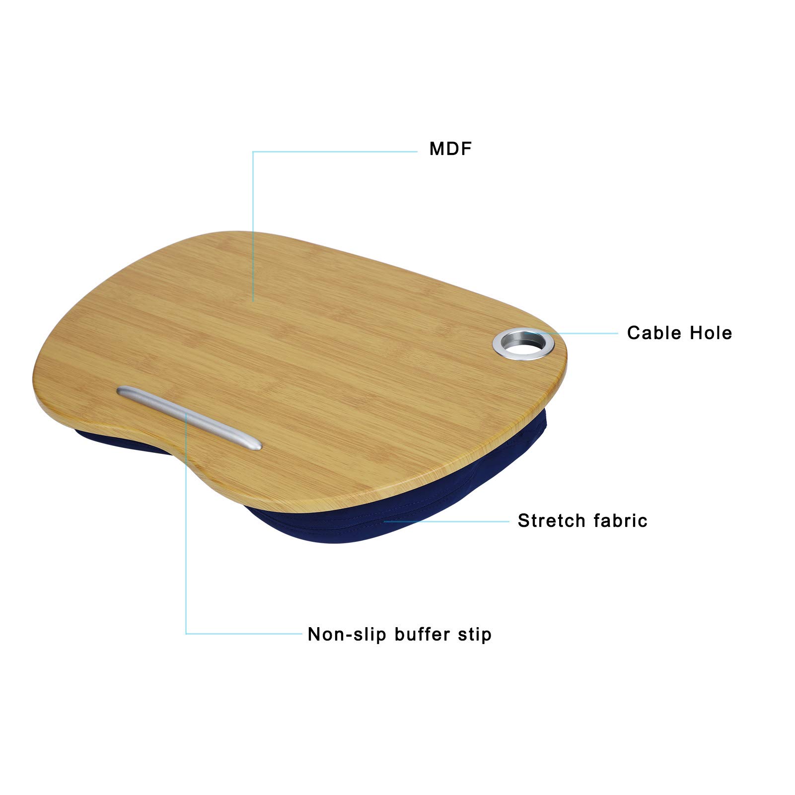 Sorandy Bureau d'Ordinateur Portable Multifonctionnel 3 en 1, Bureau Portable pour Ordinateur de 14 Pouces, avec Housse en Tissu Doux et Particules de qualité Alimentaire, pour Le à Domicile et Les