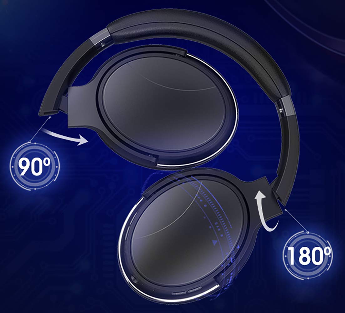 Music Wireless zestaw słuchawkowy Bluetooth, składany zestaw słuchawkowy USB / 3,5 mm wpuszczany zestaw słuchawkowy PC Mobile Call Center Online gniazdo kart TV (czarne ulepszenie)