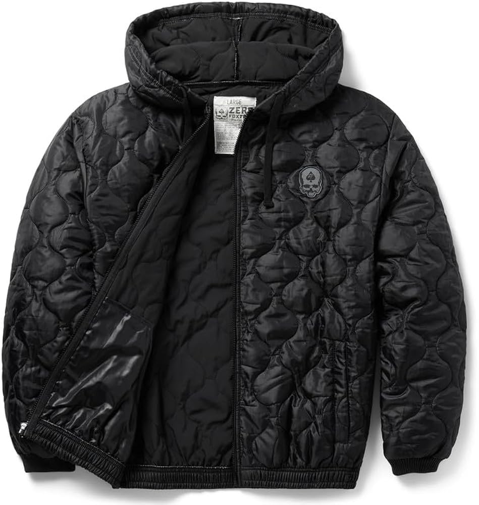 Zero Foxtrot Zip Up Woobie Hoodie - Solid Black at Amazon Men's