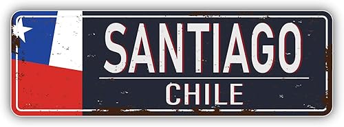 Calcomanía de vinilo vintage retro de la ciudad de Santiago Chile