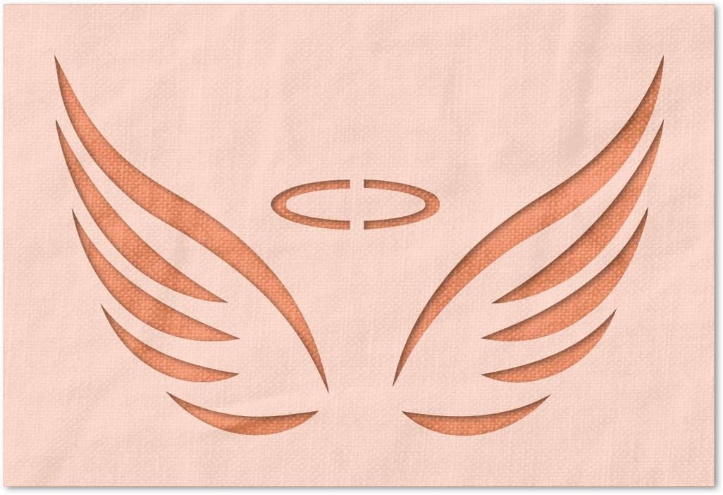 Stencil Stop Angel Wings Stencil - Reusable for DIY Projects, Painting, Drawing, Crafts - 14 Mil Mylar Plastic (18 x 11.25 inches)