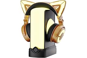 yowu RGB Cat Ear Headphones and Crystal Headphone Stand Set