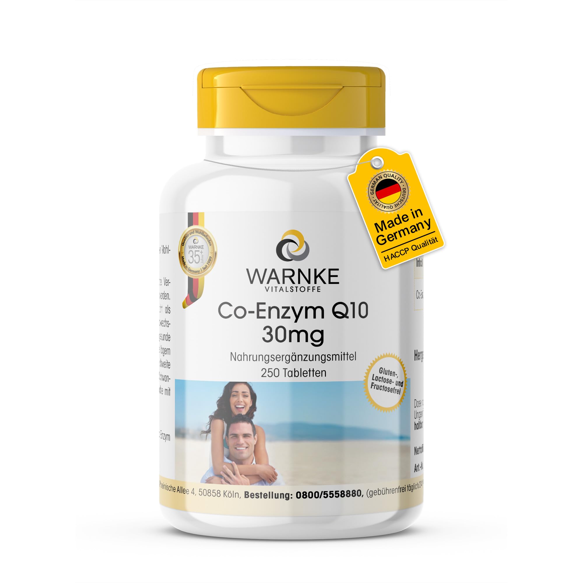 Coenzym Q10 30 mg – 250 Tabletten (vegan, Großpackung) – Warnke Vitalstoffe
