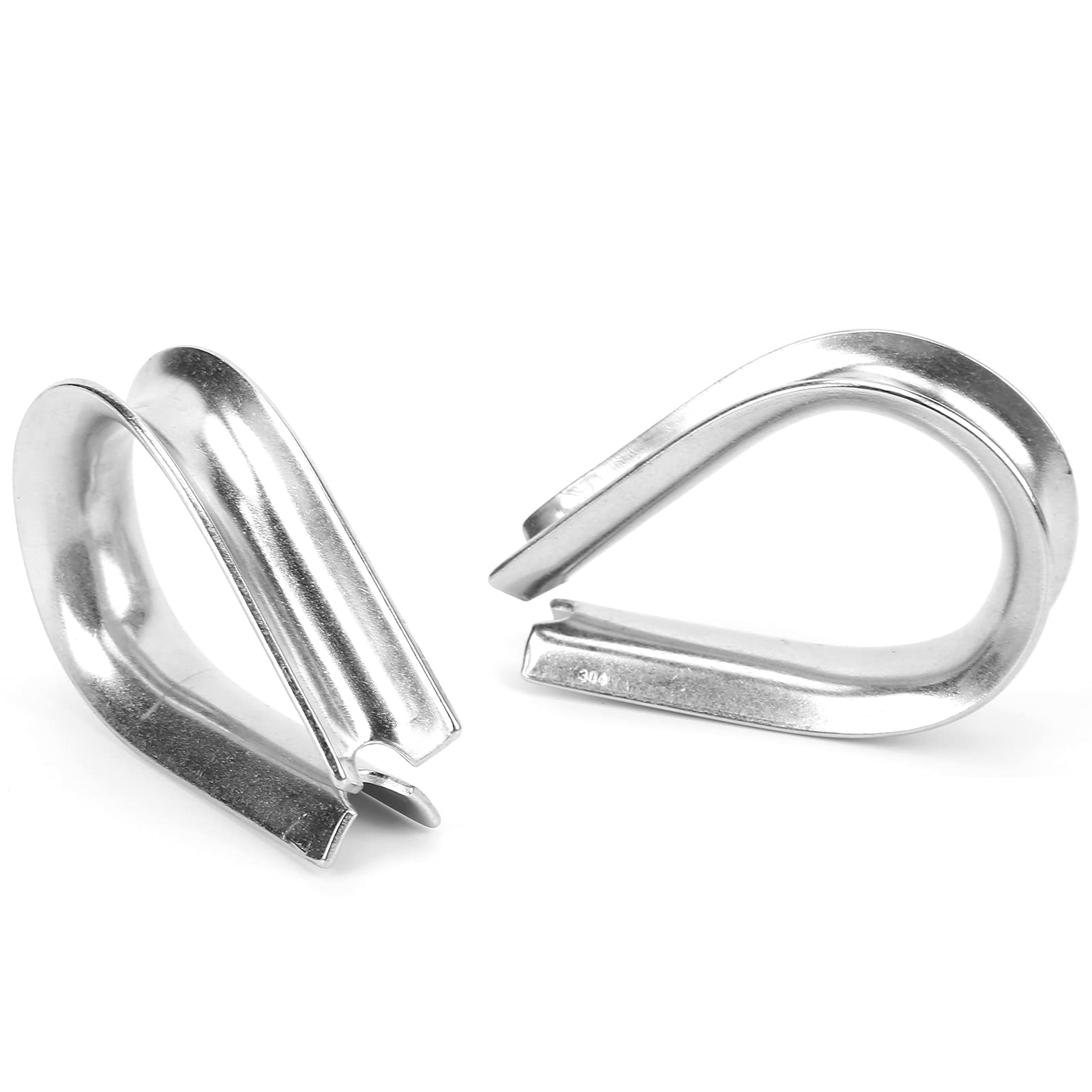 2 Pcs Edelstahl Kausche 18 mm, Rostfreie Marine Drahtseilklemme | Aus Edelstahl Drahtseile Kauschen, Leichte Kabelschuh Herzkausche für Bootszubehör, Kabelkauschen