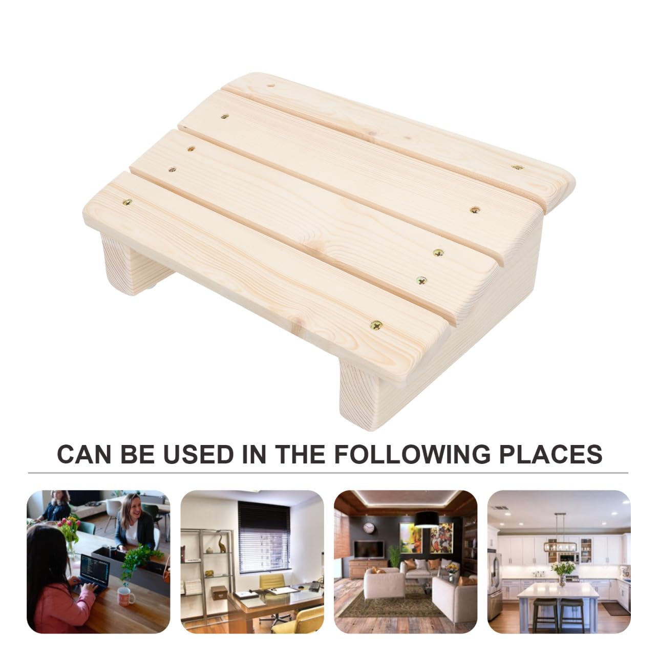 Poggiapiedi in Legno Inclinato per Casa e Ufficio, Kaki | Supporto per Postura e Comfort, Formato Portatile, Soluzione Pratica Vano di Appoggio