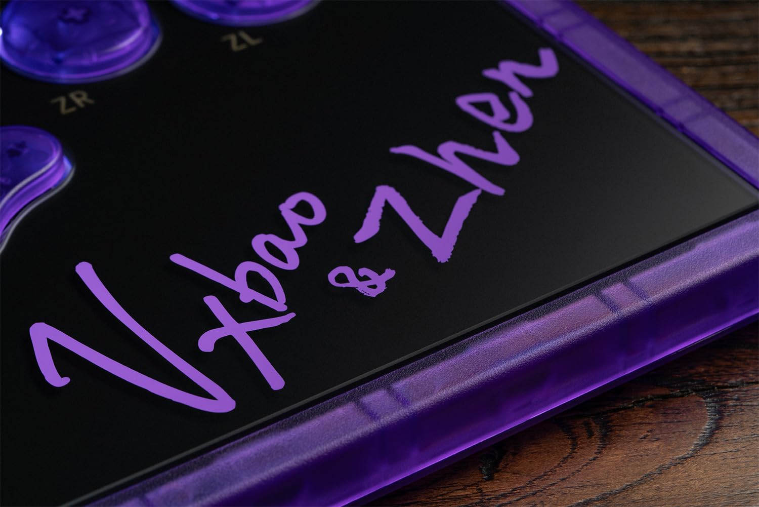 8BitDo All-Button Arcade Controller for Switch & Windows – 3 Connection Modes, Low-profile Linear Switches, 4 Programmable Buttons, Hot-swappable PCB - Transparent Purple Signature Edition
