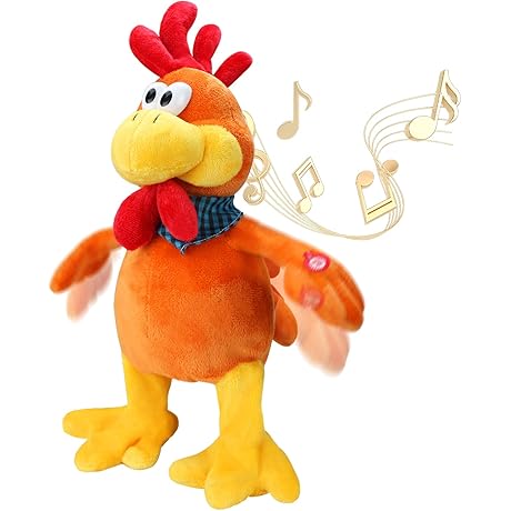 SdeNow Musical Squawking Chicken Stuffed Animal Walking Singing Waving Rooster Fun Electronic...