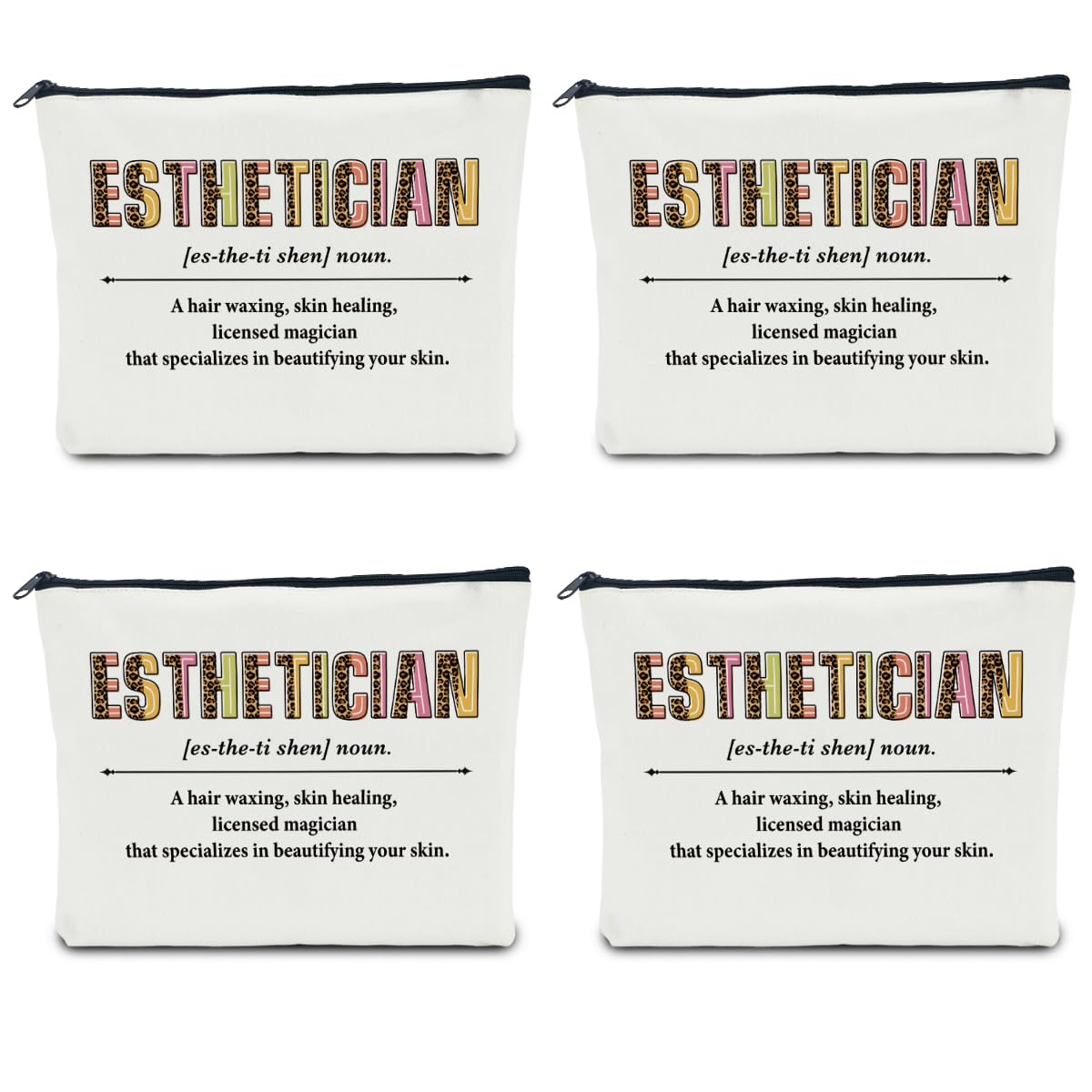 Funny Esthetician Definition Noun Beauty Artist Gifts Makeup Bag Cosmetic Bag Beautician Salon Stylist Esthetician Supplies for Female Lady Girl