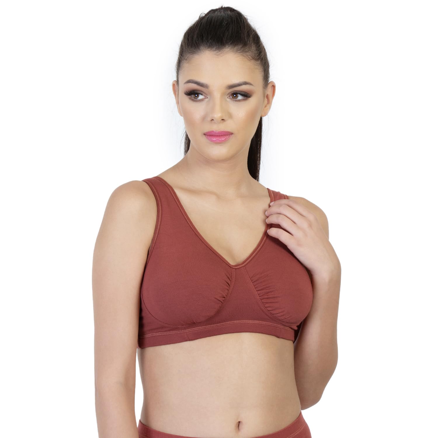 envie Women's Modal Sleeping Bra_Girls Full Coverage, Non-Padded Wirefree, T-Shirt Bra|Inner Wear for Ladies Daily use Night Bra-picture-49