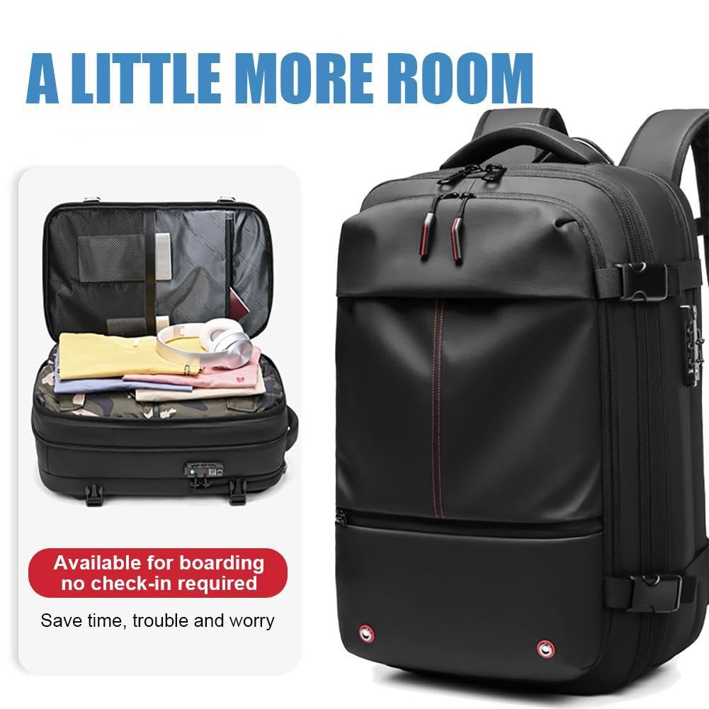 PLGEBR Mochila Airpack, mochila expandible de 60 L con compresión al vacío, mochila al vacío, resistente al agua, mochila antirrobo, mochila de viaje al vacío