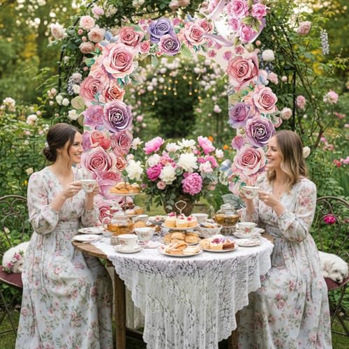 Decoración Floral para Fiesta Tea Party Pink 33.78 x 67.49 in miniatura 4