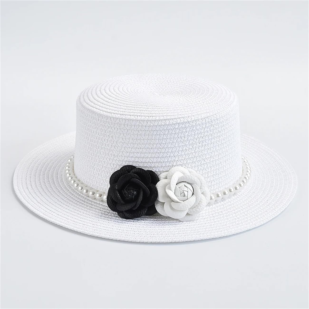 Cappelli di paglia da donna, stile francese, elegante, per vacanze, barca, estate, piatto, spiaggia, sole