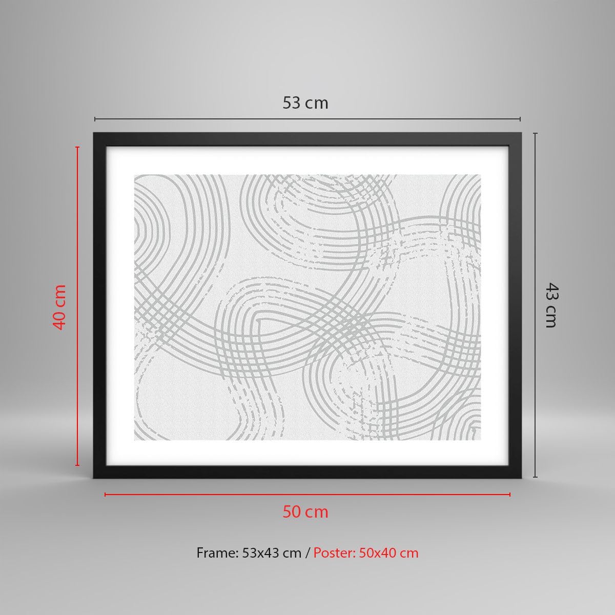 ARTTOR Poster Cadre Noir 50x40 cm Affiche Abstrait Pastel - 5913 - P2B