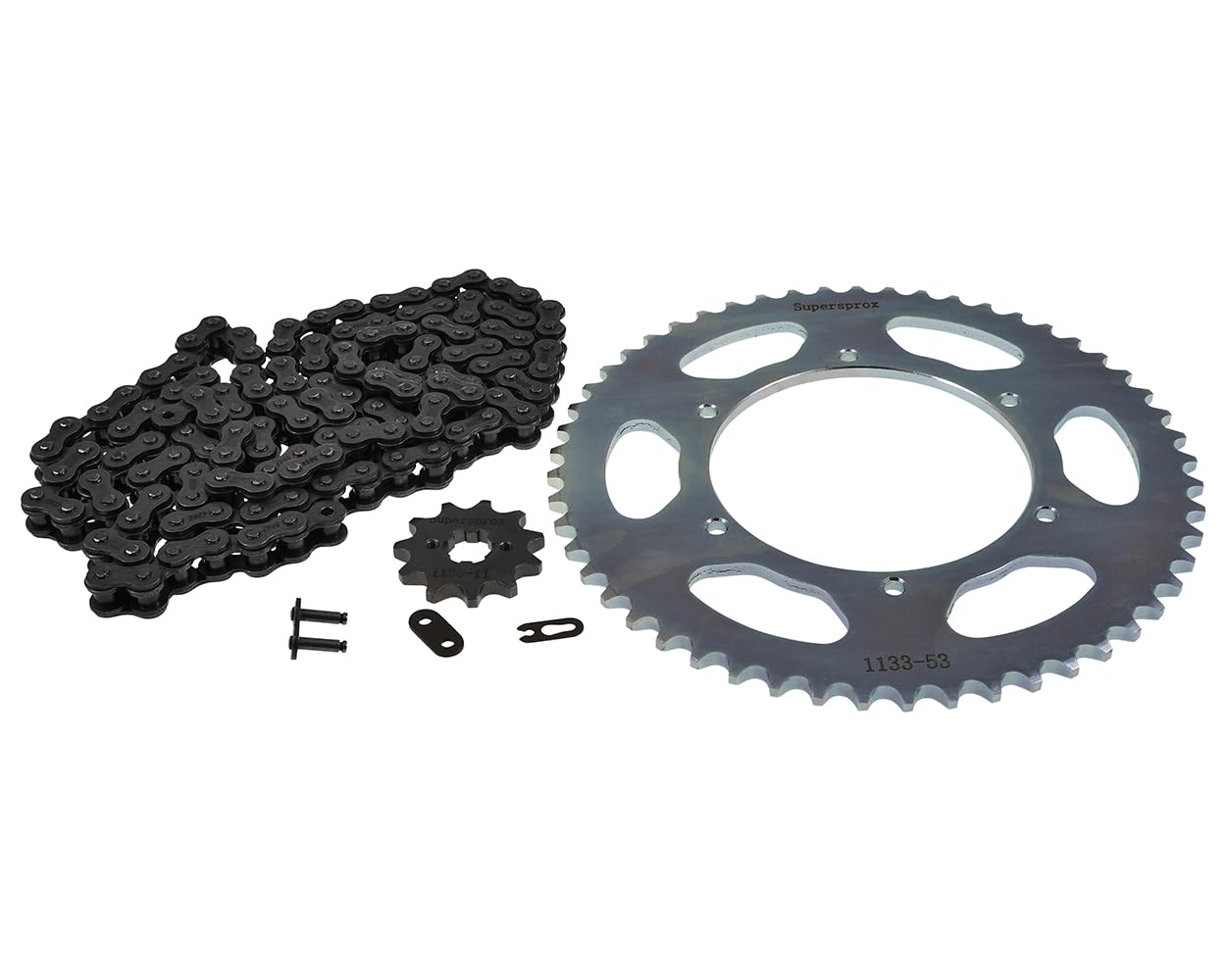 Supersprox Performance Kettensatz, 420er Kette 132 Glieder, 11/53 Zähne, kompatibel mit Aprilia SX 50, RX50, Derbi Senda