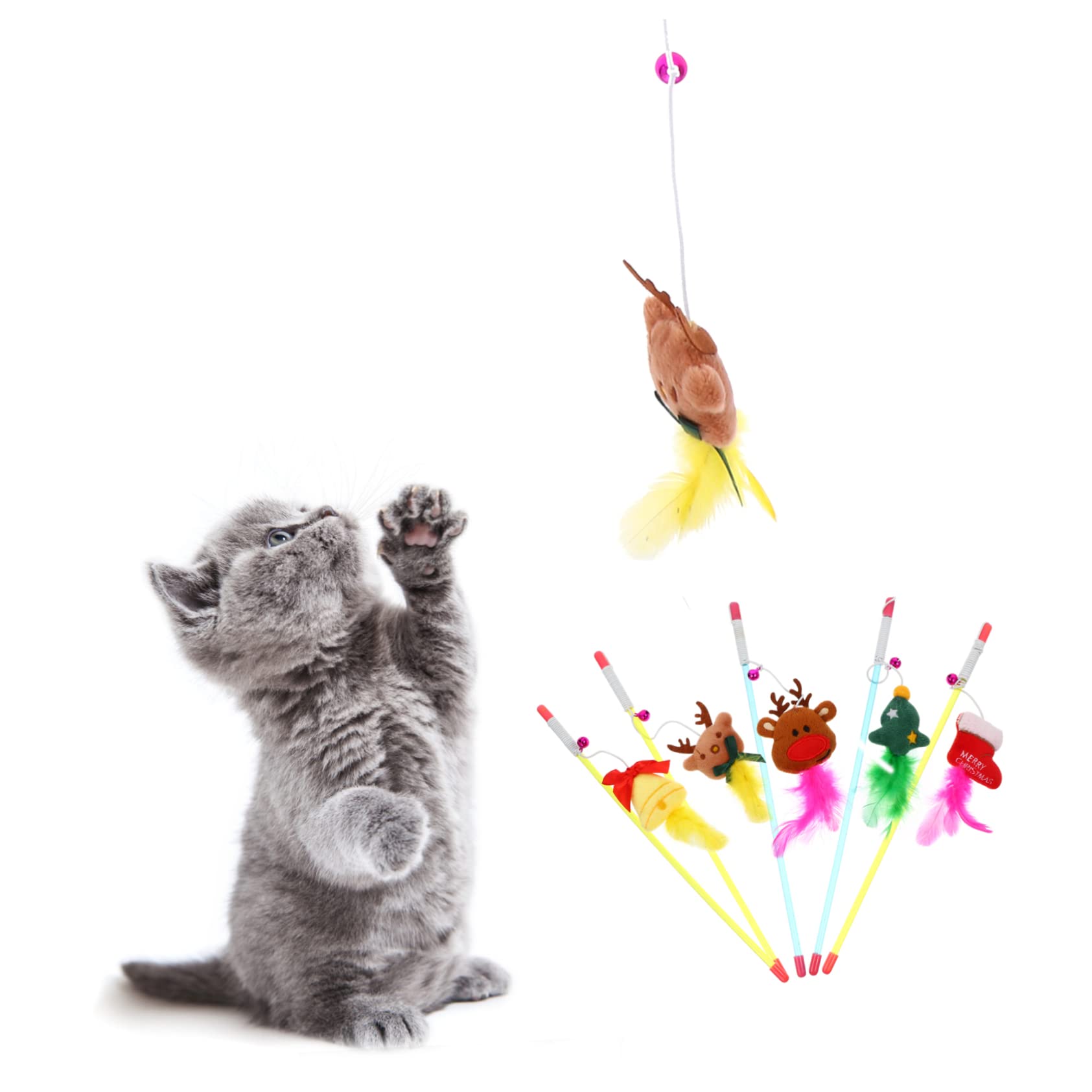 VANZACK 15pièces Jouets à Clochettes pour Chats De Teasing Interactive Accessoires De Jeu pour Chats Intérieur