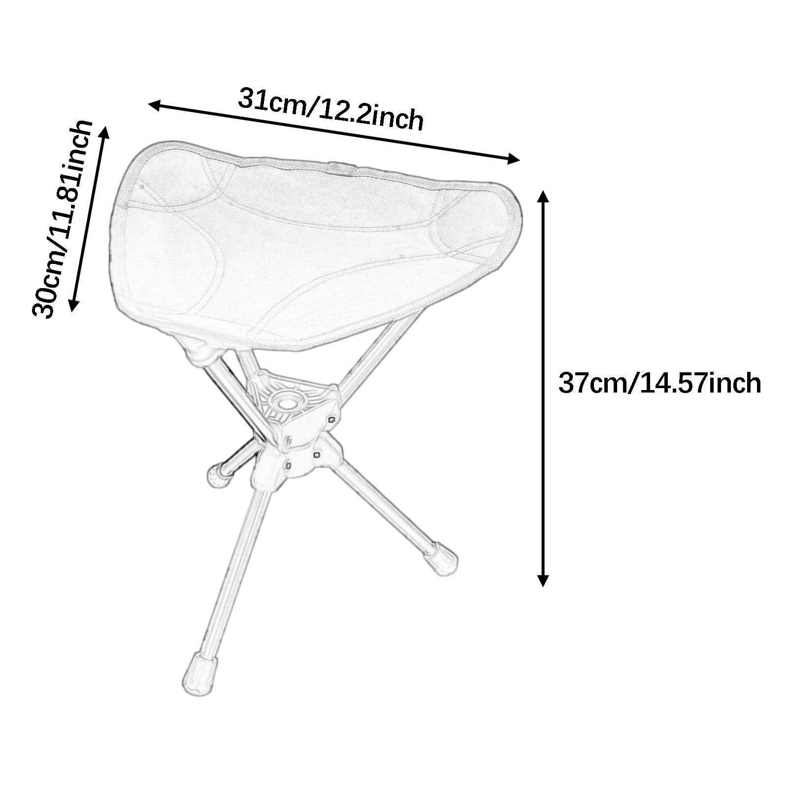Tabouret Pliant Extérieur Chaise Camping Repose-Pieds Portable Aluminium Oxford Facile à Adapté pour Camping Randonnée Pêche Plage Pique, Noir