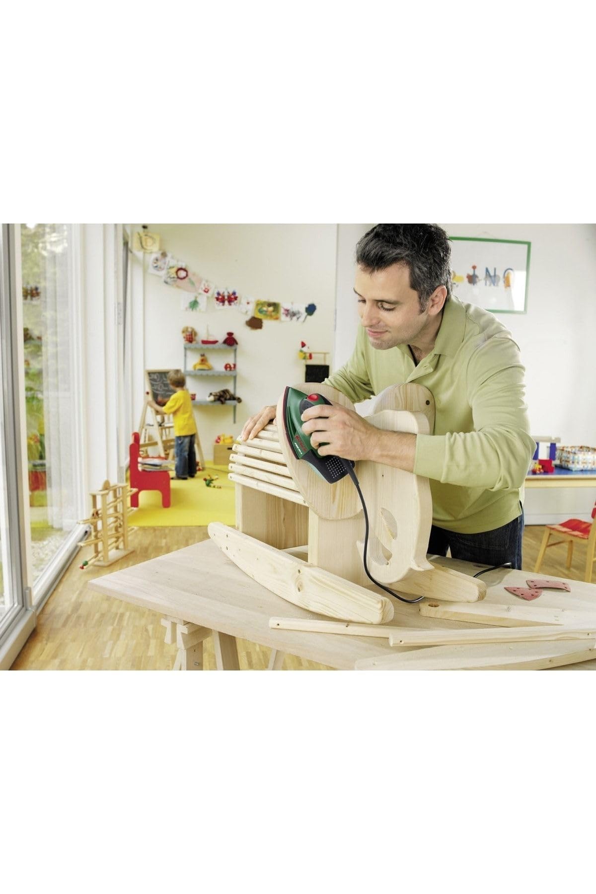 Bosch Home and Garden 0.603.354.000 Levigatrice Palmare, Blu/Rosso