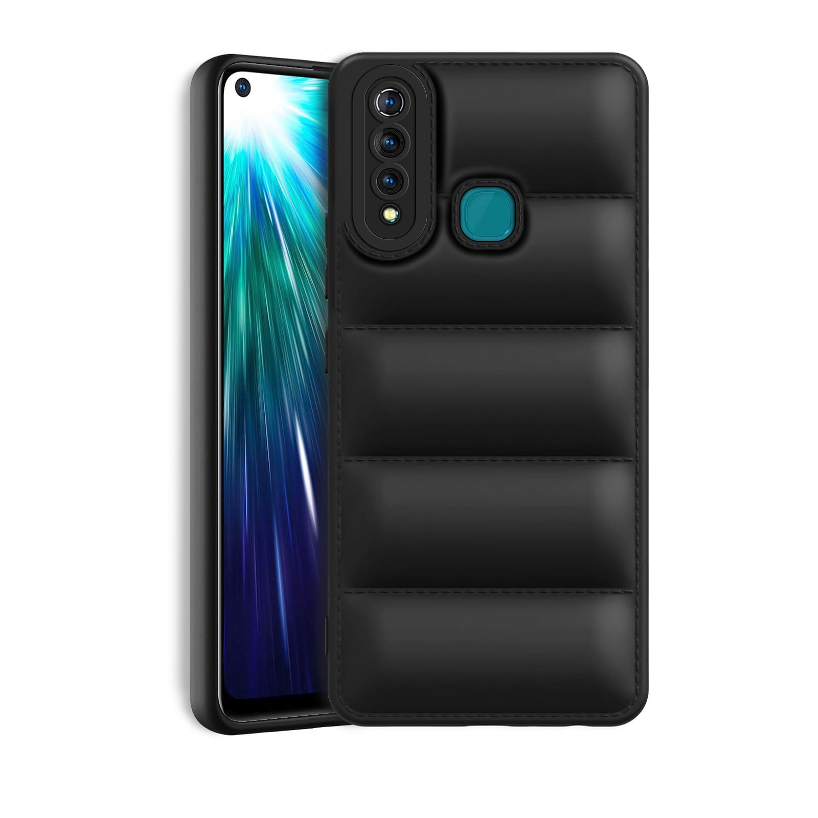 Plus Puffer Case Camera Protection Soft Back Cover for Vivo Z1 Pro - Black (B0DHL8TDV6) Amazon Price History, Amazon Price Tracker