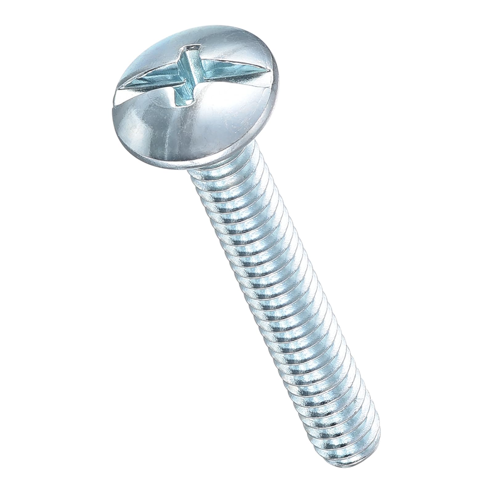 METALLIXITY Machine Screws Phillips Combo Head(#10-24x1-1/4") 100Pcs, Carbon Steel Round Head Cross Drive Furniture Bolts