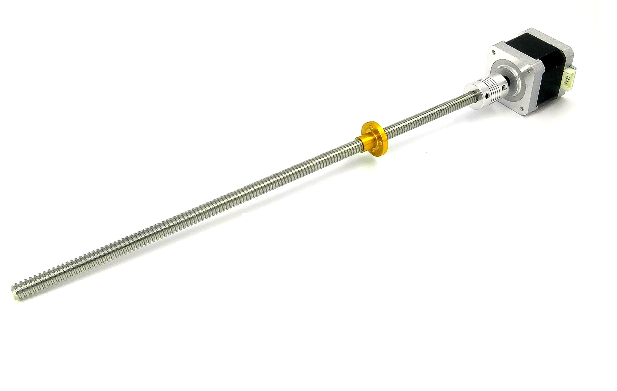 INVENTO 1pcs Nema 17 4.2 Kg-cm Stepper Motor + Flexible coupling with 800mm Lead Screw square thread TR8 8mm with Brass Nut CNC Robotics DIY Projects 3D Printer-picture-16