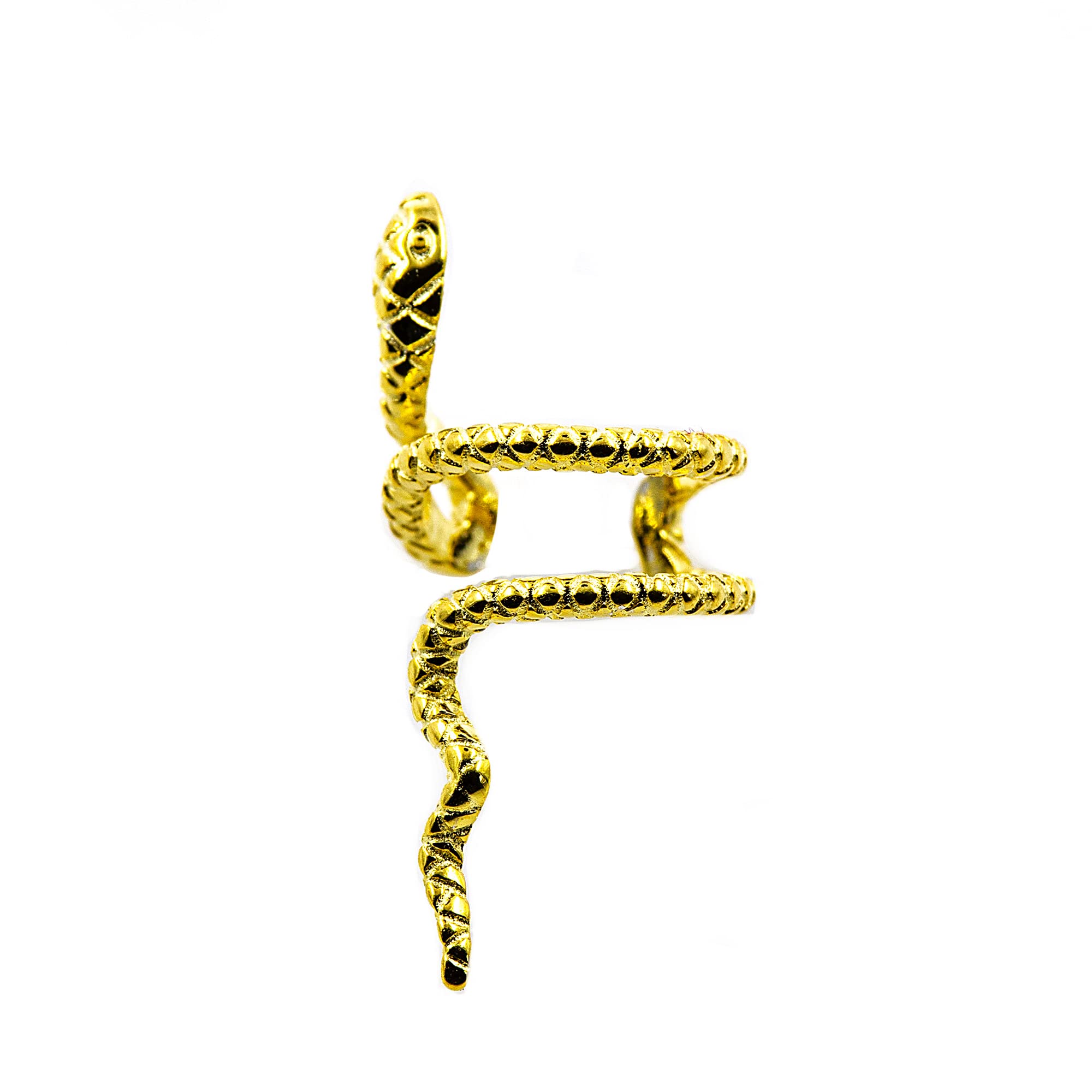 Ohrring Ohrclip 925 Sterling Silber 18k Gold beschichtet Gold Snake Schlange