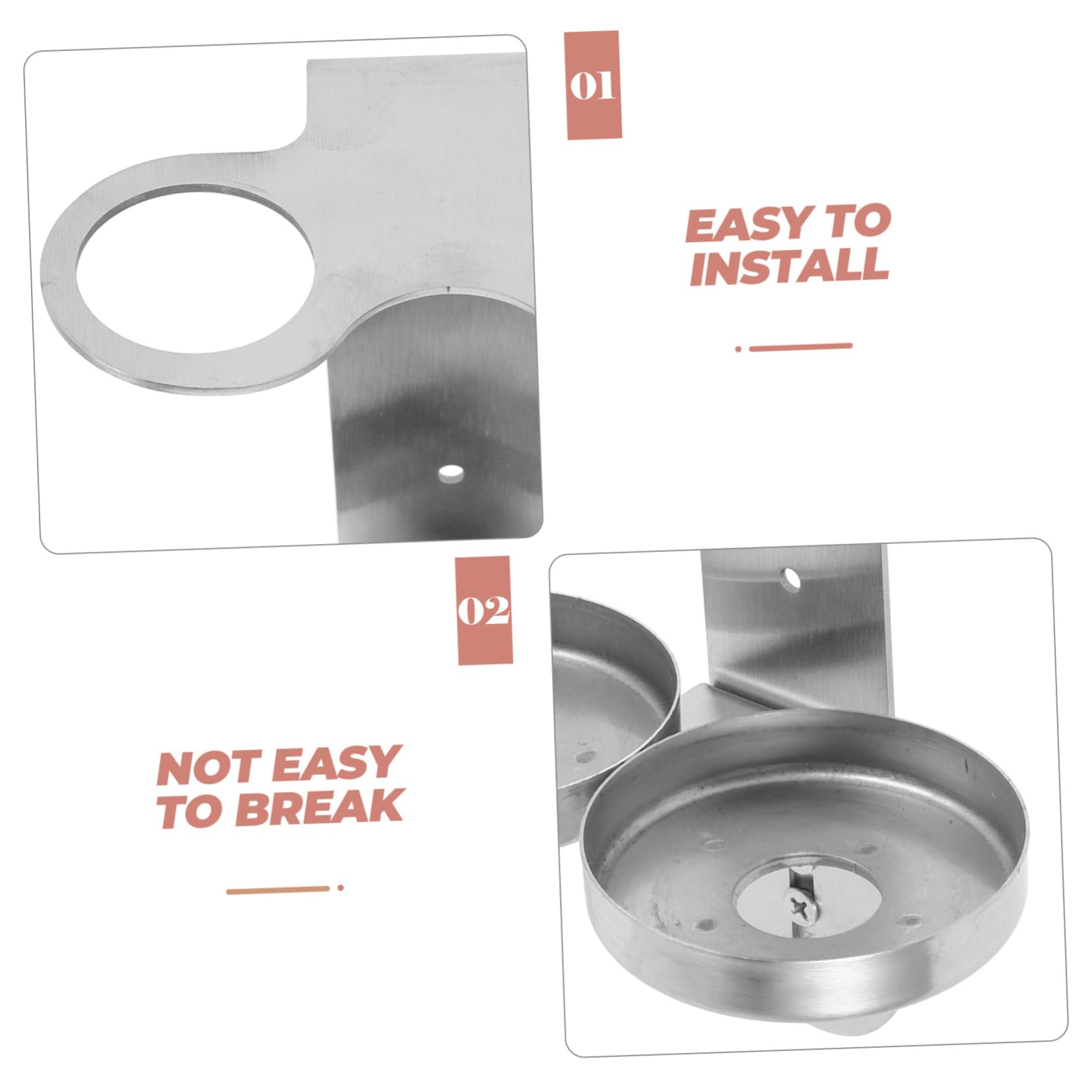 Cabilock Soporte de Pared Acabado Fino y Fácil Mantenimiento y Botellas de 6cm en Acero Inoxidable Plata para Dispensador de Jabón de Manos y Champú Adecuado para Ducha