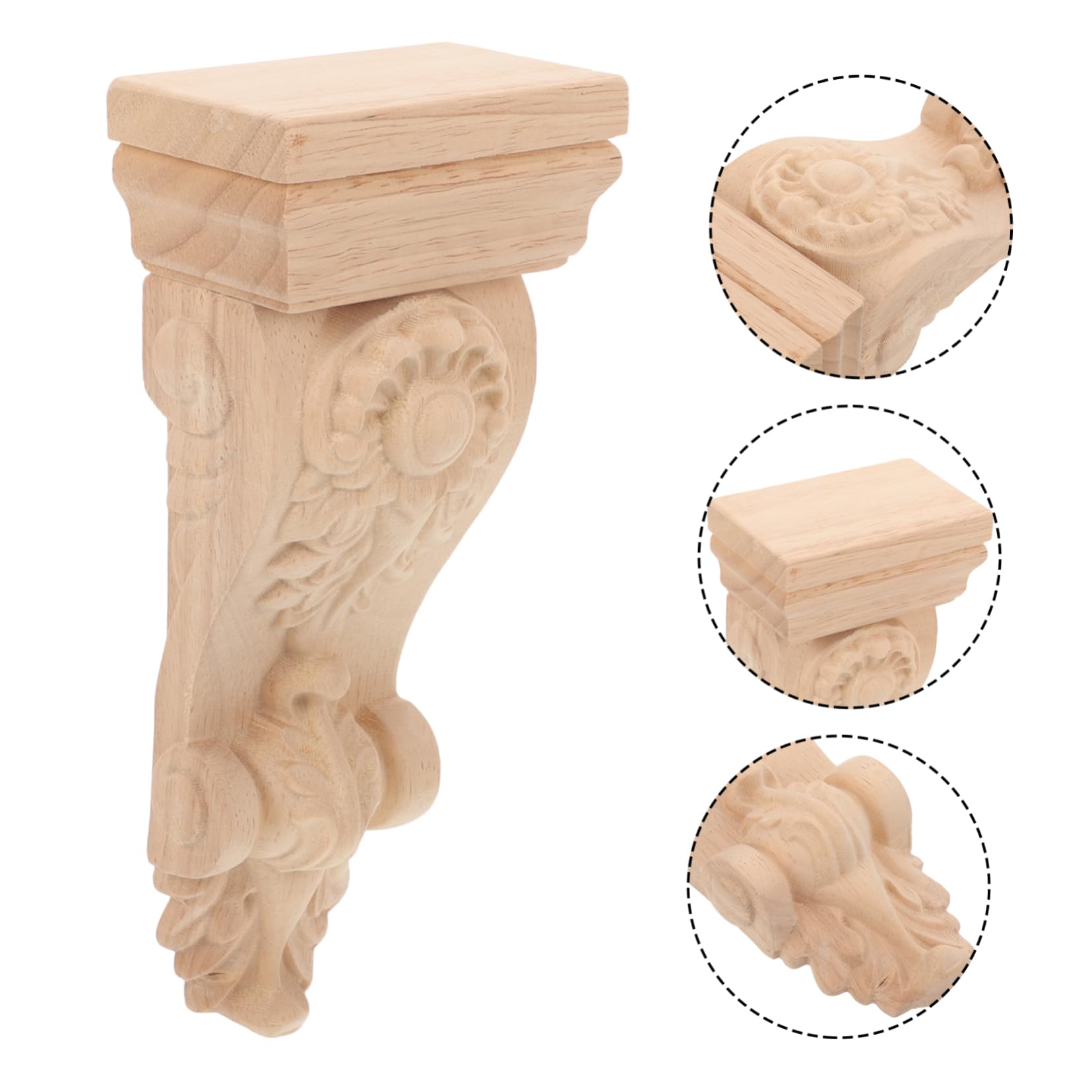 Uonlytech Ménsulas de Madera Talladas Artesanía Intrincada para Decoración Elegante de Muebles y Paredes Superficie Lisa Pintar