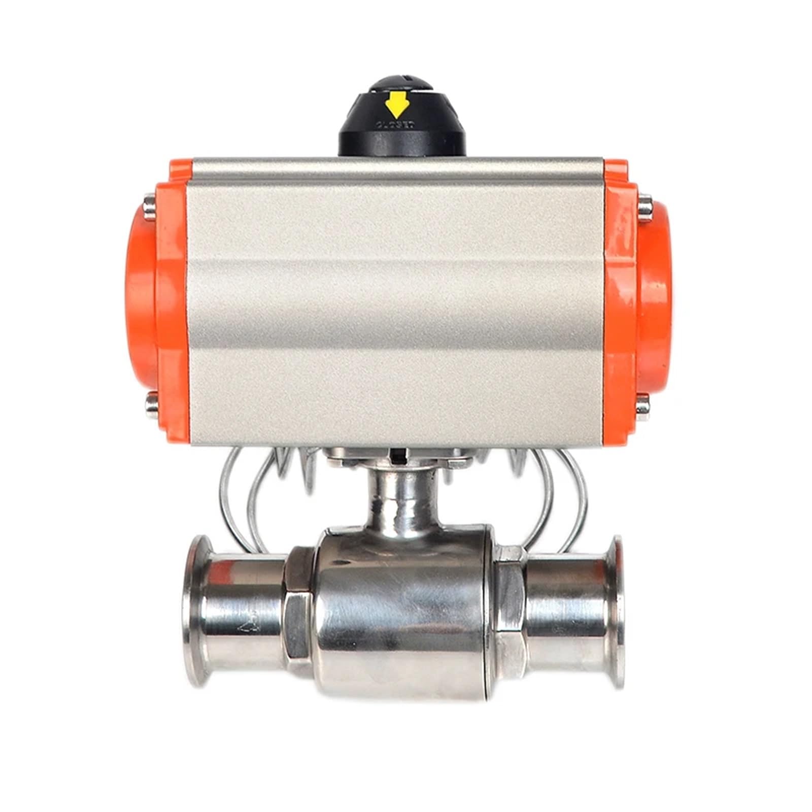 JNURGWLYH 19mm Ball Valve Tri Clamp Ferrule Type 304 Stainless Steel with Double Acting Cylinder