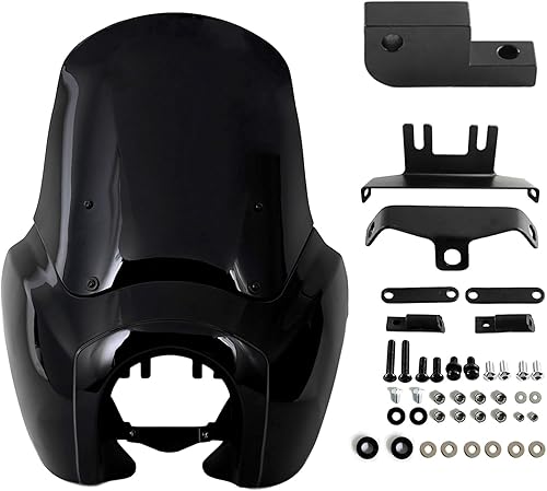 Miniatura 8 de FATECIM Cubierta de carenado para faros delanteros con parabrisas transparente de 15 pulgadas para Harley Dyna FXDXT T-Sport (parabrisas