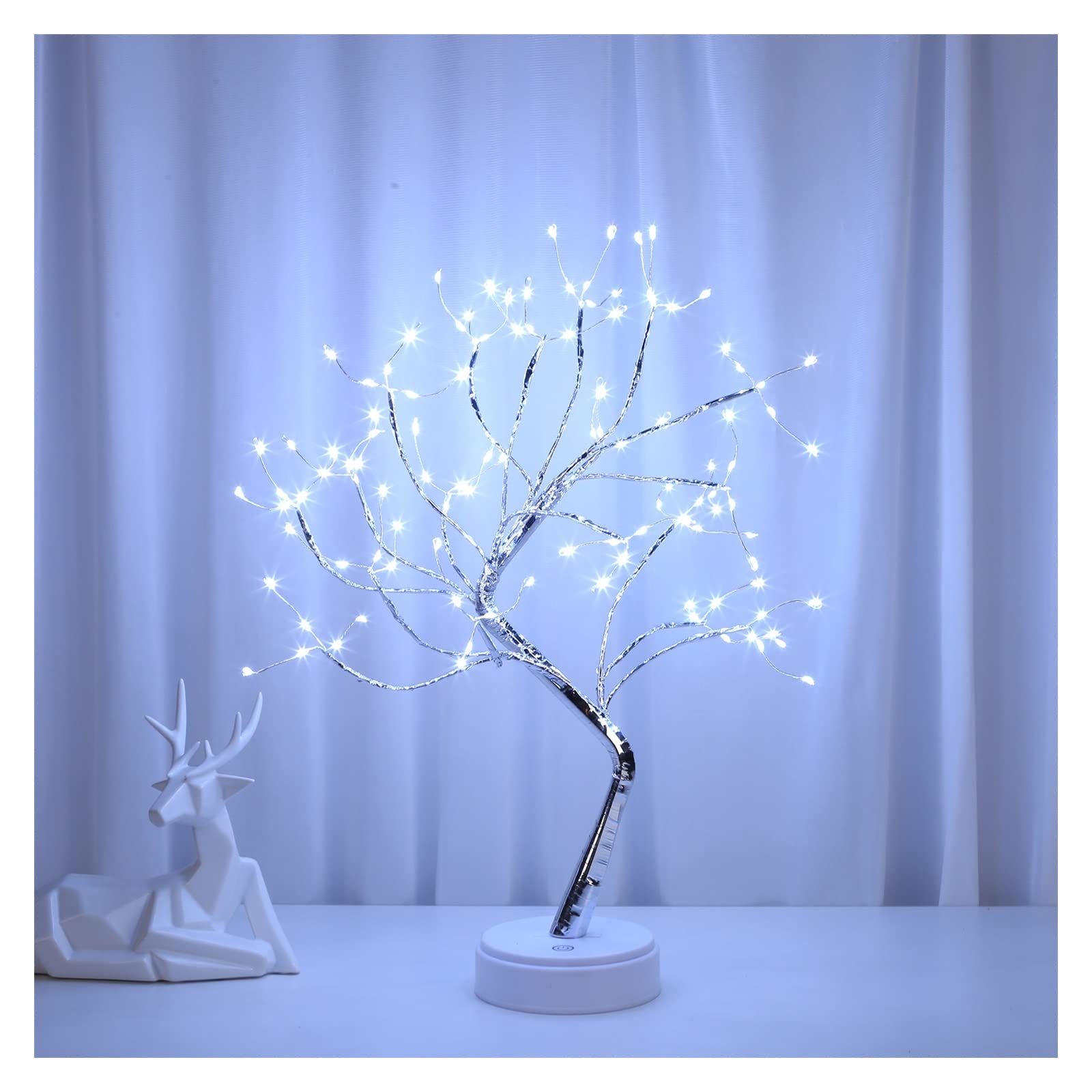 20-calowa lampka choinki bonsai, lampa stołowa na gałęzi, przyjęcie ślubne wystrój domu dekoracja do sypialni Fairy Light Decor wakacje, Miękki Klimat(RGB+Pure White)