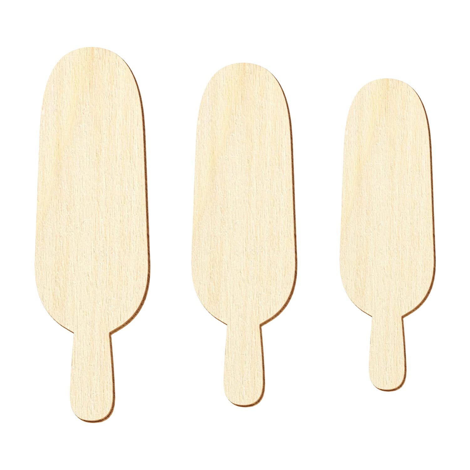 Lot de 100 bâtonnets de glace en bois V2 - Pour bricolage - 3-50 cm - Hauteur : 12 cm