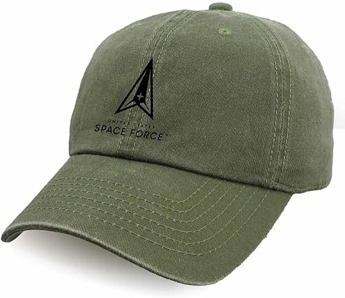 VetFriends.com Sombrero de la Fuerza Espacial de los Estados Unidos Bordado USSF Logo Vintage Olive Drab Cap, Vintage Olive Drab
