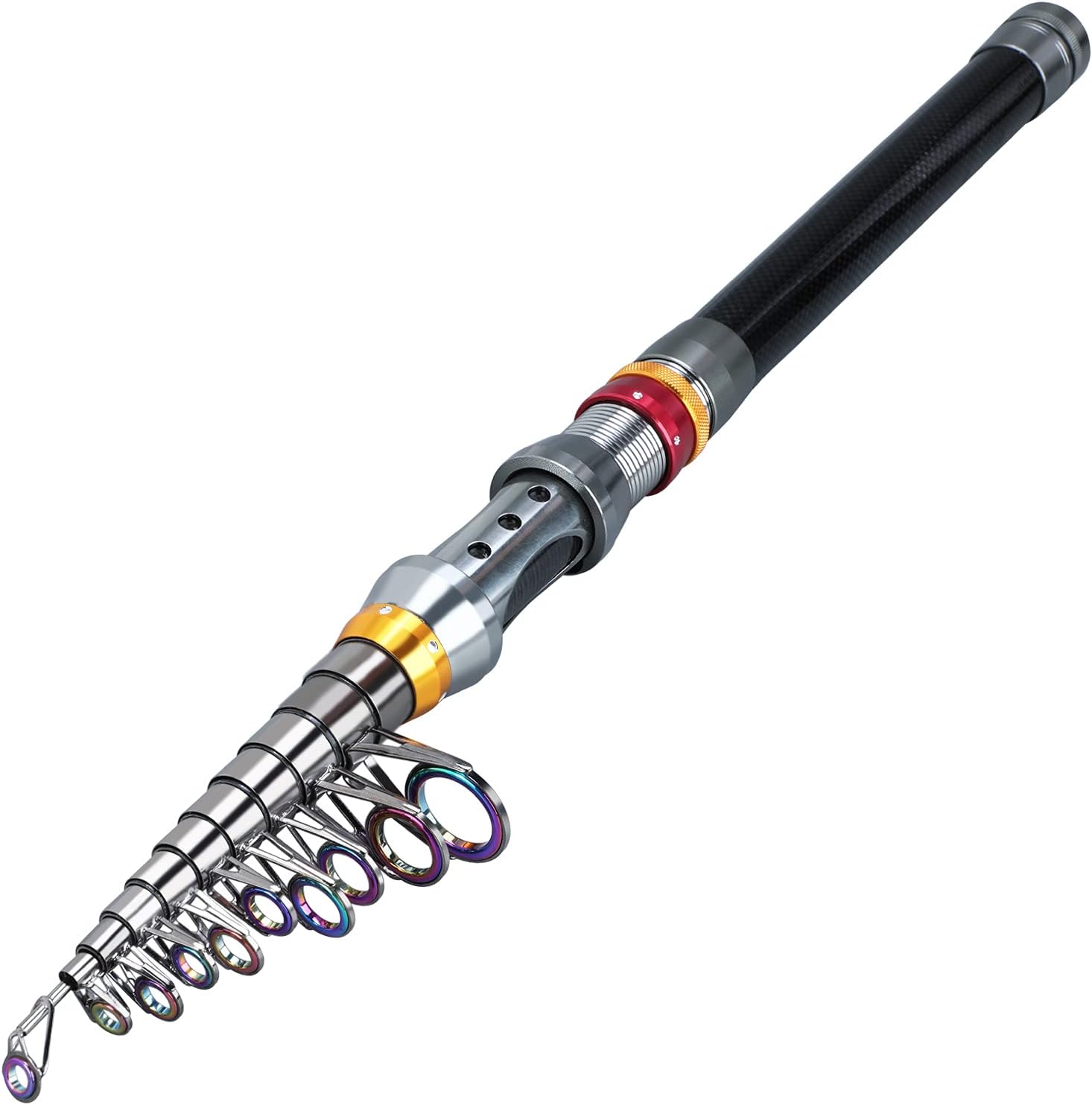 Sougayilang Fishing Rod Telescopic Fishing Pole Portable - 24 Ton Carbon Fiber, CNC Machined Reel Seat, Comfortable EVA Handle, Travel for Bass Trout Fishing-1.8M