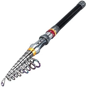 Sougayilang Fishing Rod Telescopic Fishing Pole Portable - 24 Ton Carbon Fiber, CNC Machined Reel Seat, Comfortable EVA Handle, Travel for Bass Trout Fishing-1.8M