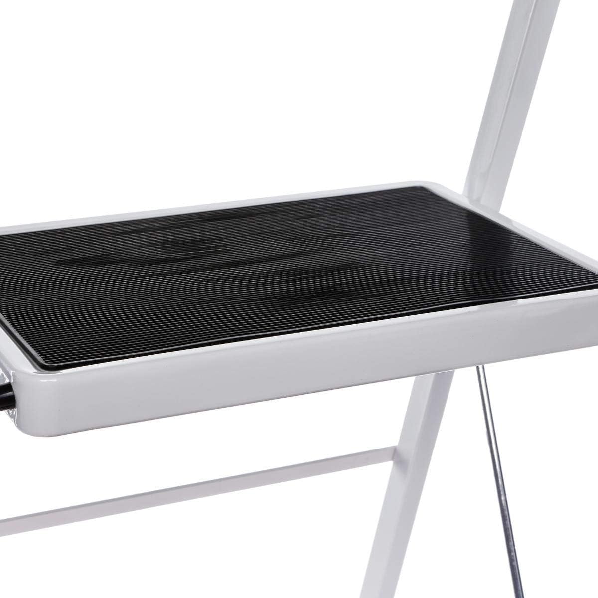 HOBBYTECH Esacbeau en Acier 3 Marches Tabouret Marche Pied Pliant Pieds Anti-dérapant Max 150Kg