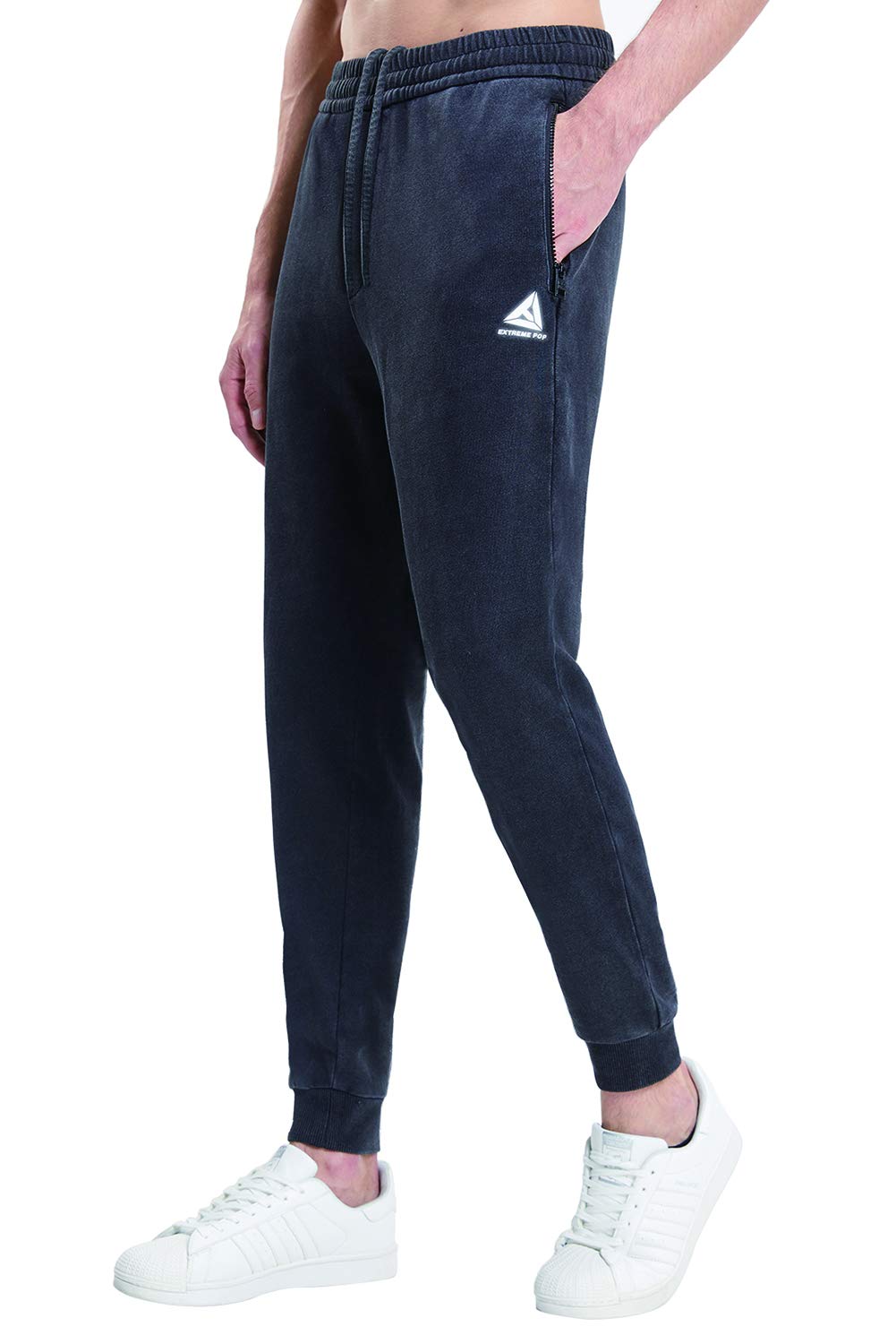 Extreme Pop Hombre Joggers Bottoms Denim Sweatpants Dobladillo con puños Marca del Reino Unido XS-XXL