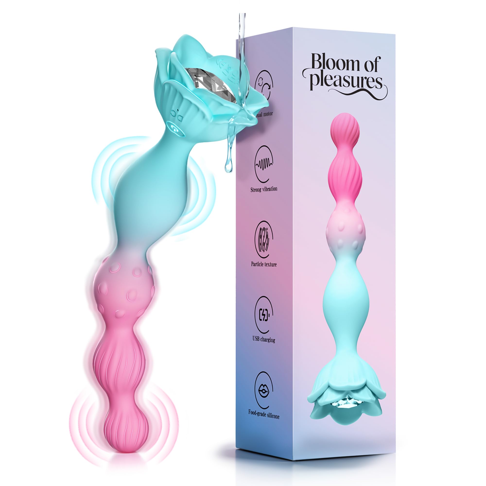 Vibrating Butt Plug Anal Beads Yaluye Anal Plug Prostate Massager with 36 Vibrating Modes Massage Beads Mermaid Lines