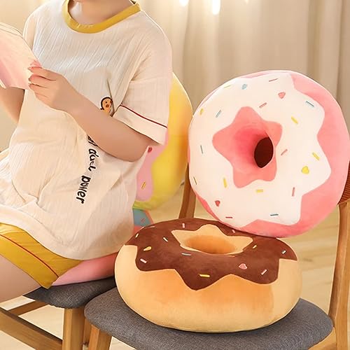 Miniatura 4 de Almohada redonda, cojín de dona, almohada decorativa cómoda con forma de felpa suave, cojín de asiento para sofá, sala de estar, dormitorio, suelo,