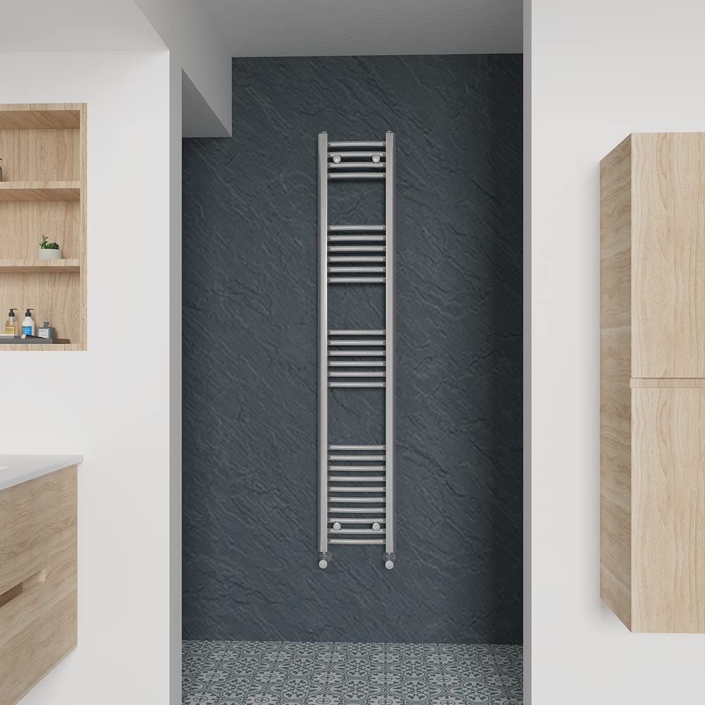 Warmehaus Curved Heated Towel Rail Chrome Radiator 1600x300mm