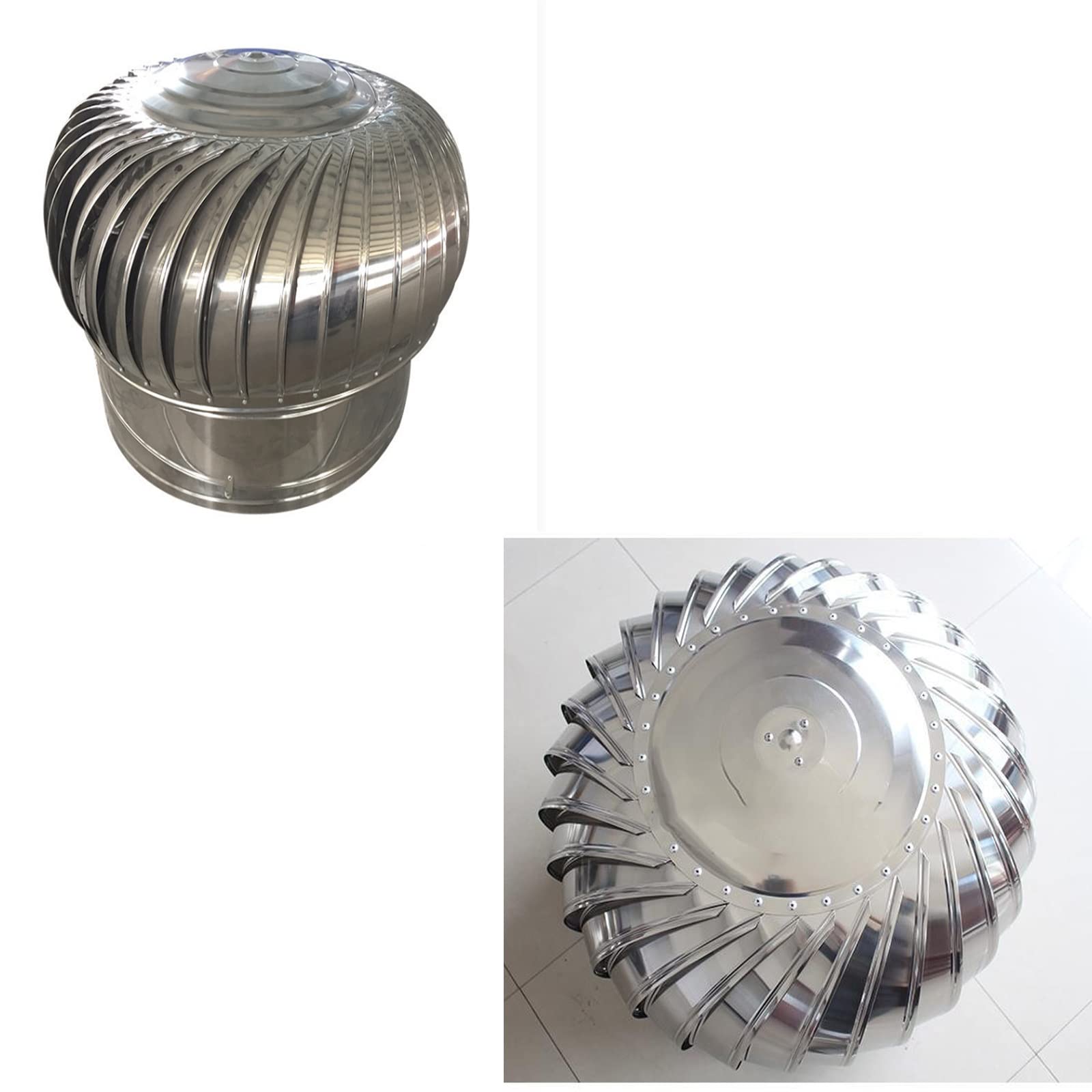Cappello del camino, cappuccio del camino, ventilatore a turbina rotante, cappuccio del camino rotante in acciaio inossidabile, cappuccio del camino multiuso superiore, con cappuccio rotante for tubi