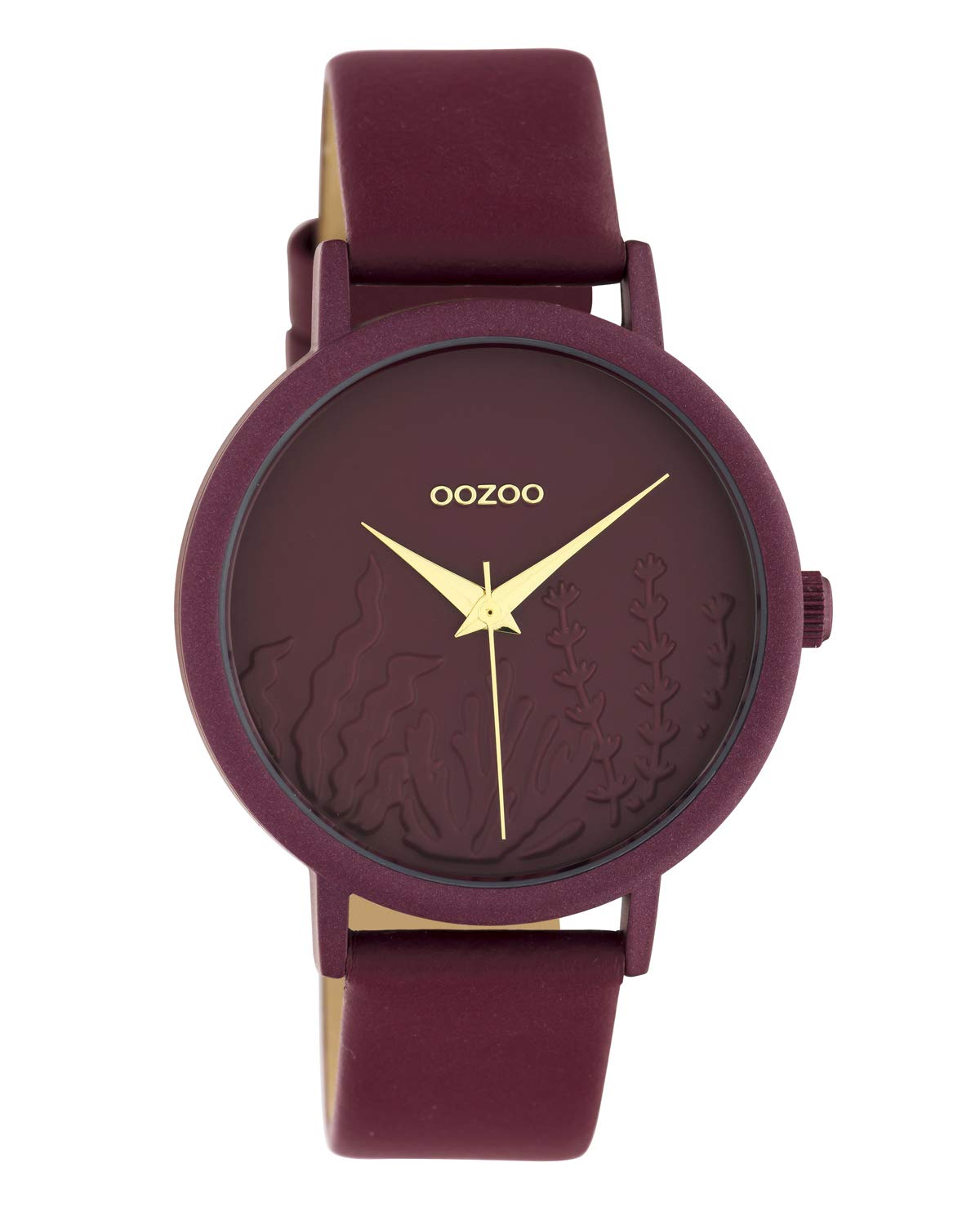 OozooWomen's Wrist Watch Summer Vibes with Leather Strap 36 mm Wine Red C10609