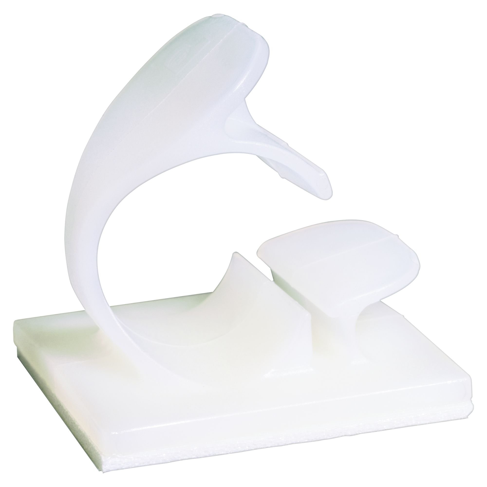 Panduit LWC38-A-C Latching Wire Clip, Nylon 6.6, Rubber Adhesive Mounting Method, Natural, 0.38