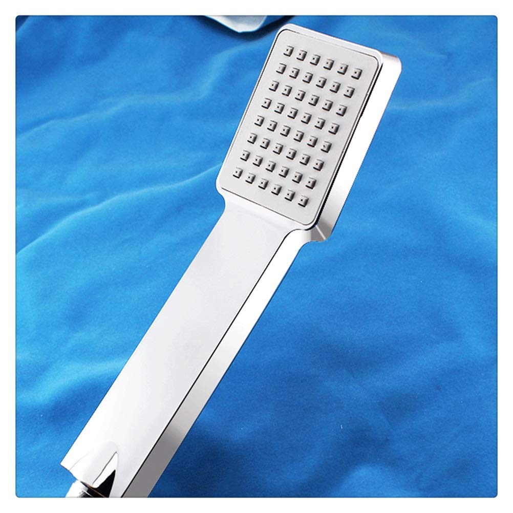Alcachofa de ducha cuadrada de mano, chapado en ABS de una sola función, diseño moderno, ahorro de agua, fácil de instalar, perfecto para mejorar el baño, rociador de ducha de alta presión