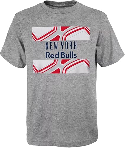Outerstuff New York Red Bulls Youth Size Supremo Team Logo T-Shirt, Grey