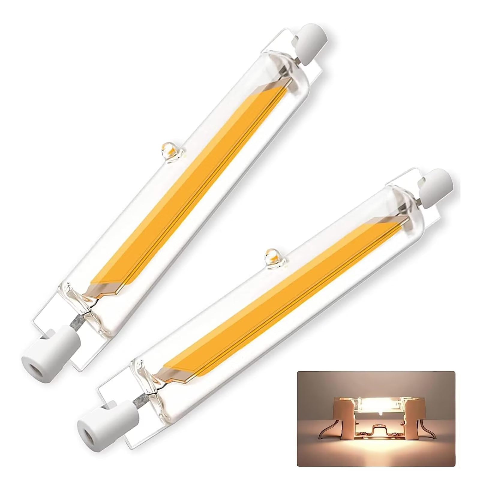 2Pcs R7S LED Bulb 78mm 10w Linear Light Dimmableby, 10W R7S LED 78mm Reflector Bulb Replacement 60W 80W 100W R7S LED Halogen Bulb, R7S Lamp Base Floodlight Light, Natural White 4000K, 360° Beam Angle