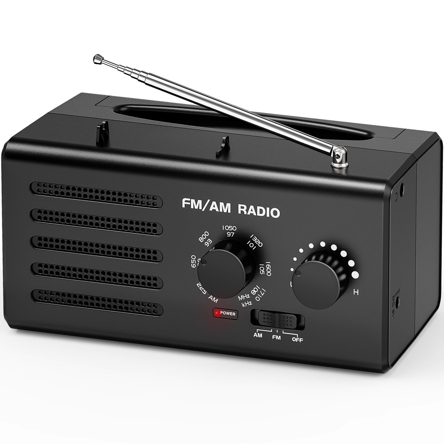 AM FM Radio Portable, Goodes Transistor Radio with Best Reception, Battery Powered or AC Power, Loud Speaker, Large Tuning Knob, Headphone Jack, Perfect for Home/Outdoor/Emergency Use