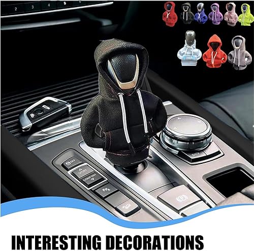 Miniatura 2 de Funda para palanca de cambios de automóvil, suéter divertido con perilla de palanca de cambios, sudadera con capucha para decoración y protección de