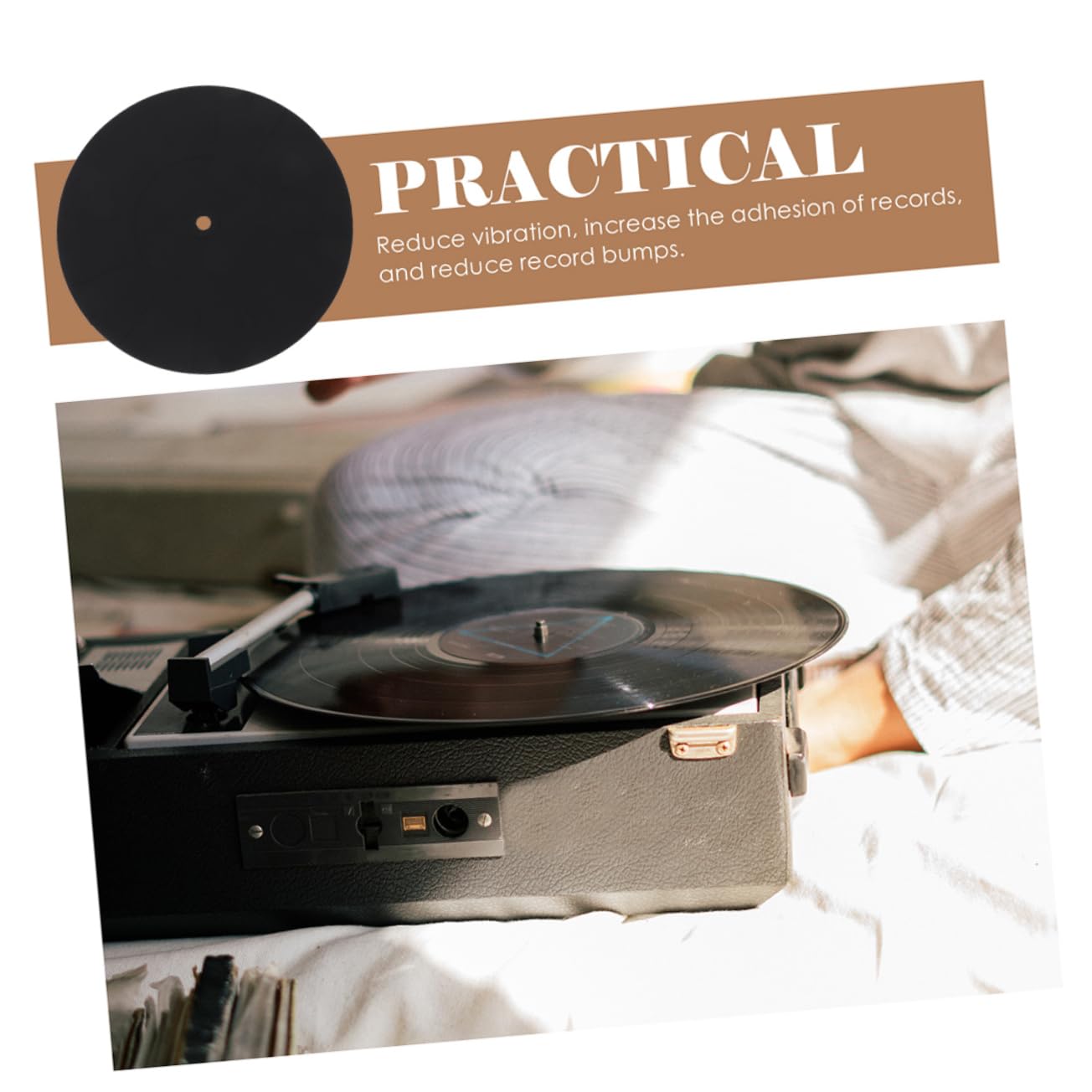 Yardwe 3pcs Turntable Pad Vinyl Record Player Mats Anti-static Silicone Mat for Turntable Record Protective Pad