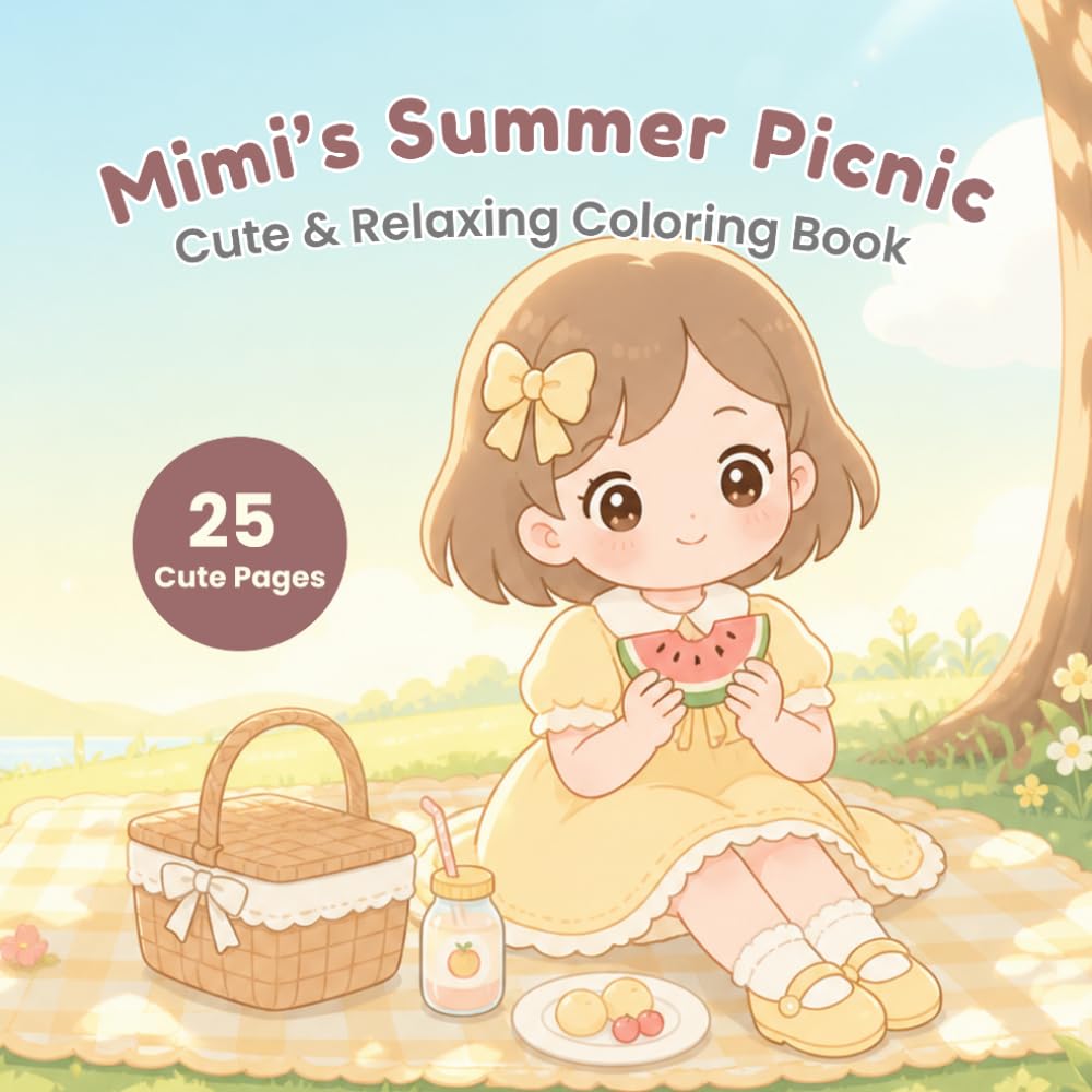 Mimi’s Summer Picnic Coloring Book: A Bright & Happy Coloring Escape – Cute Summer Picnic Moments for Relaxation and Stress Relief (Mimi Coloring Series)