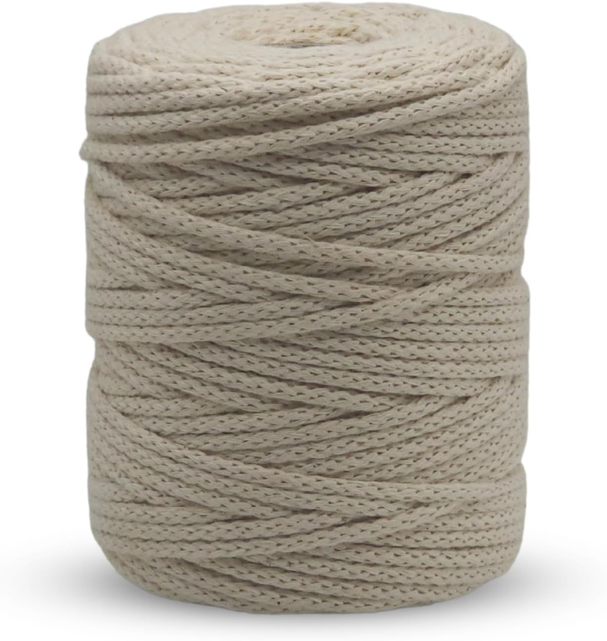 Off White Knitted Macrame Cord 4mm x 109Yards, Macrame Rope, Cotton Like Cord for Wall Hanging, Plant Hangers, Christmas Crafts, Knitting